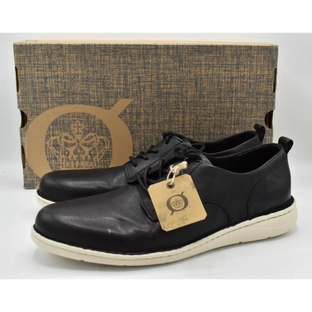 Born Mens Size 10 Todd Black Full Grain Leather Lace Up‎ Casual Oxford Shoes